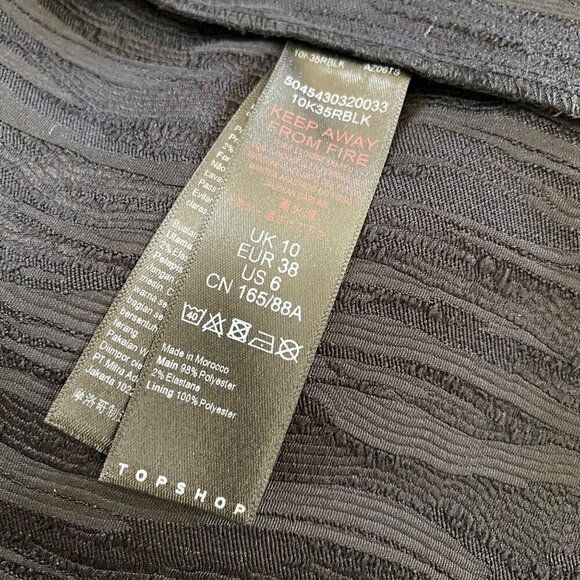 TOPSHOP Jacquard Wrap Midi Dress Black Dressy Formal Cocktail Party Size 6 NWT - Picture 8 of 10